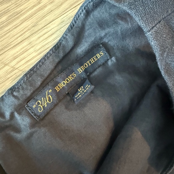 Brooks Brothers Linen  Dress Sleeveless Navy Blue Knee Length Size 10 - Picture 2 of 4